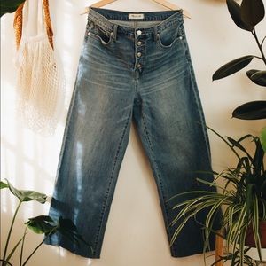 Madewell wide-leg crop with button front, size 29